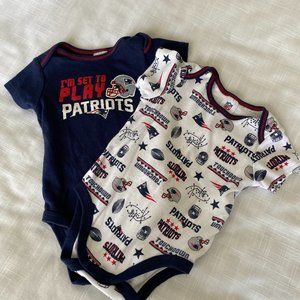 NFL Patriots Onesie s (Two of them) 3-6 mo
